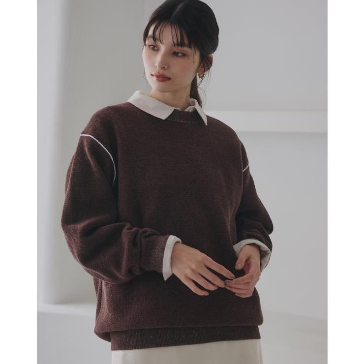 【大人の上品カジュアルを叶える】ハグするニット 洗濯機OK／6色展開 | THE SHOP TK | 詳細画像21 