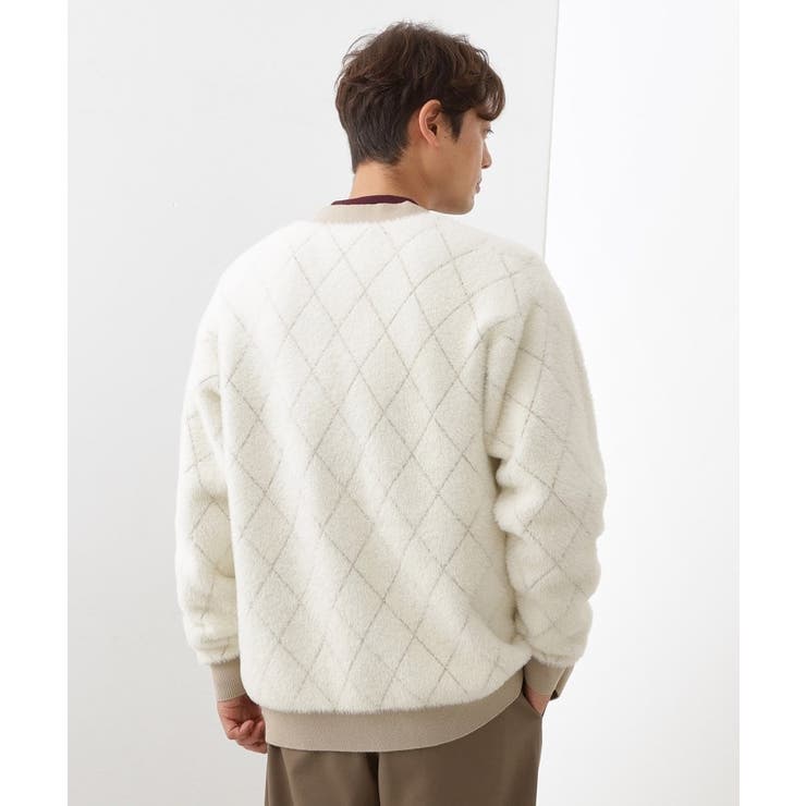 配色シャギーニットカーディガン ユニセックスでおすすめ！ | THE SHOP TK | 詳細画像2 