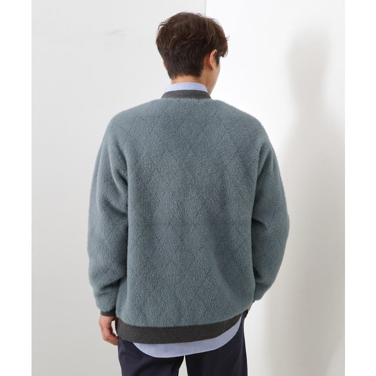 配色シャギーニットカーディガン ユニセックスでおすすめ！ | THE SHOP TK | 詳細画像6 