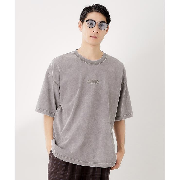 グレー(012) | ヴィンテージライク フェード5分袖Tシャツ 【ビッグシルエット／洗濯機OK】 | THE SHOP TK