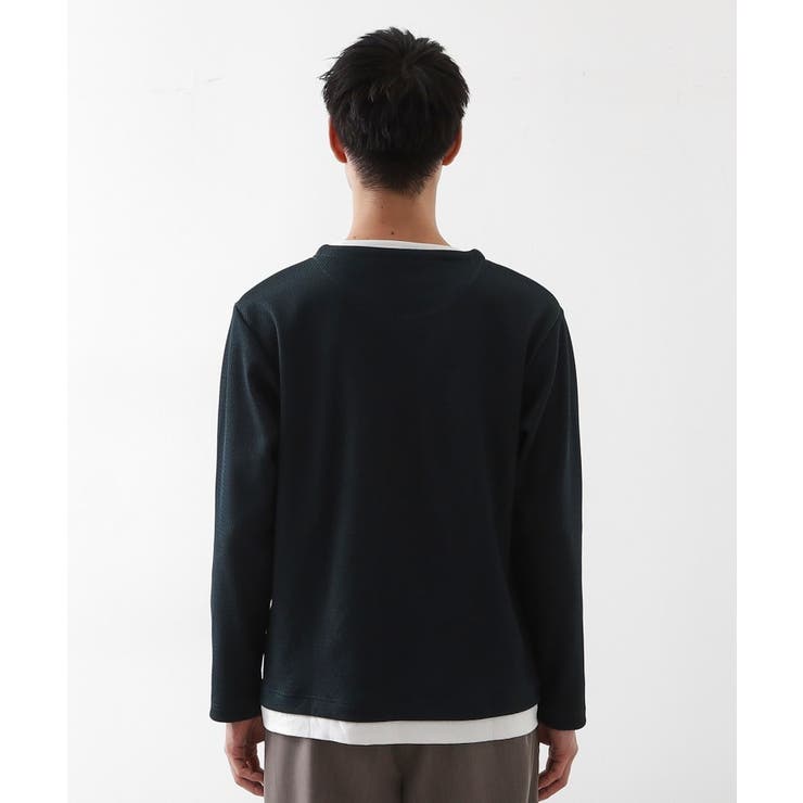 【一枚でコーディネートが完成！】レイヤード風キーネック長袖Tシャツ 洗濯機OK | THE SHOP TK | 詳細画像19 