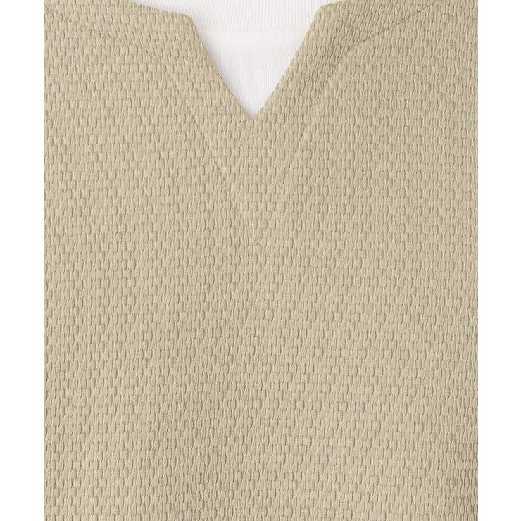 【一枚でコーディネートが完成！】レイヤード風キーネック長袖Tシャツ 洗濯機OK | THE SHOP TK | 詳細画像12 