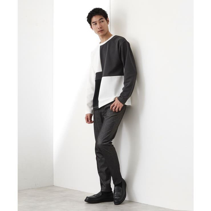 【一枚で着映える】パターンブロッキング長袖Tシャツ 洗濯機OK | THE SHOP TK | 詳細画像2 