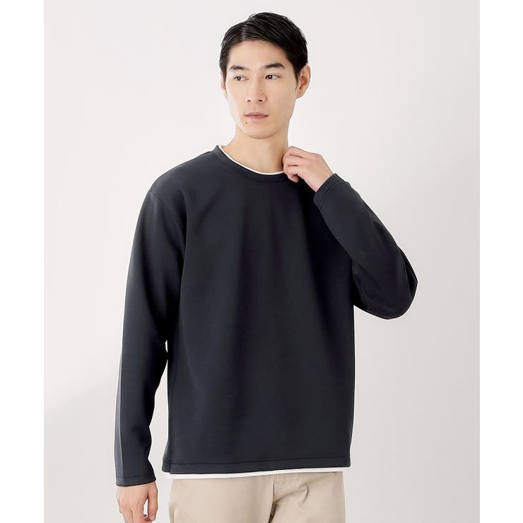 ネイビー(094) | 【ラクして決まる！】レイヤード風長袖Tシャツ 洗濯機OK | THE SHOP TK