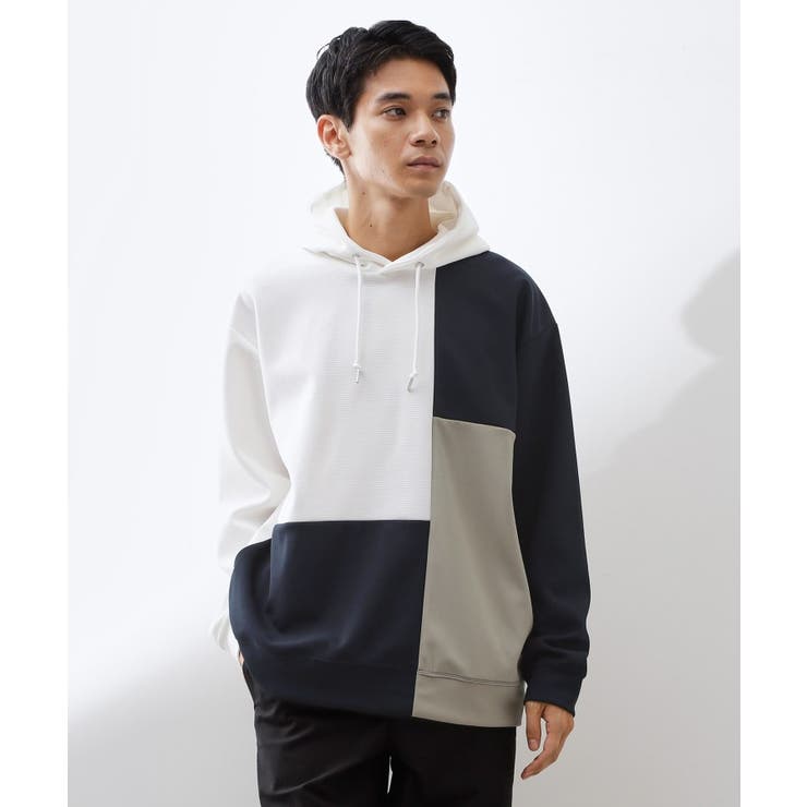 オフホワイト(103) | 【一枚で着映える】ポンチブロッキングパーカ 洗濯機OK | THE SHOP TK