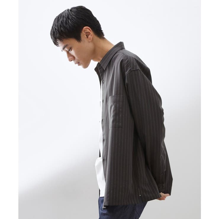 ダブルポケットストライプ長袖シャツ 【洗濯機OK】 | THE SHOP TK | 詳細画像5 