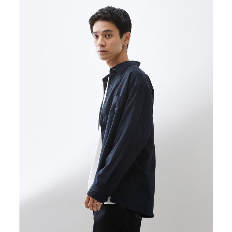 ダブルポケットストライプ長袖シャツ 【洗濯機OK】 | THE SHOP TK | 詳細画像1 