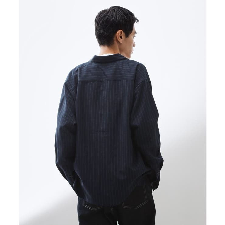 ダブルポケットストライプ長袖シャツ 【洗濯機OK】 | THE SHOP TK | 詳細画像2 