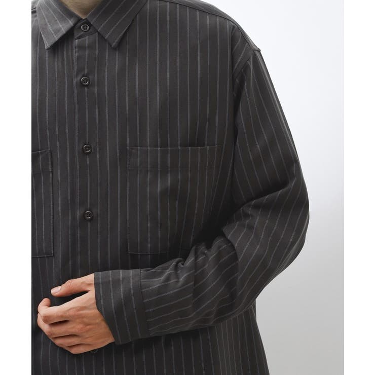 ダブルポケットストライプ長袖シャツ 【洗濯機OK】 | THE SHOP TK | 詳細画像14 
