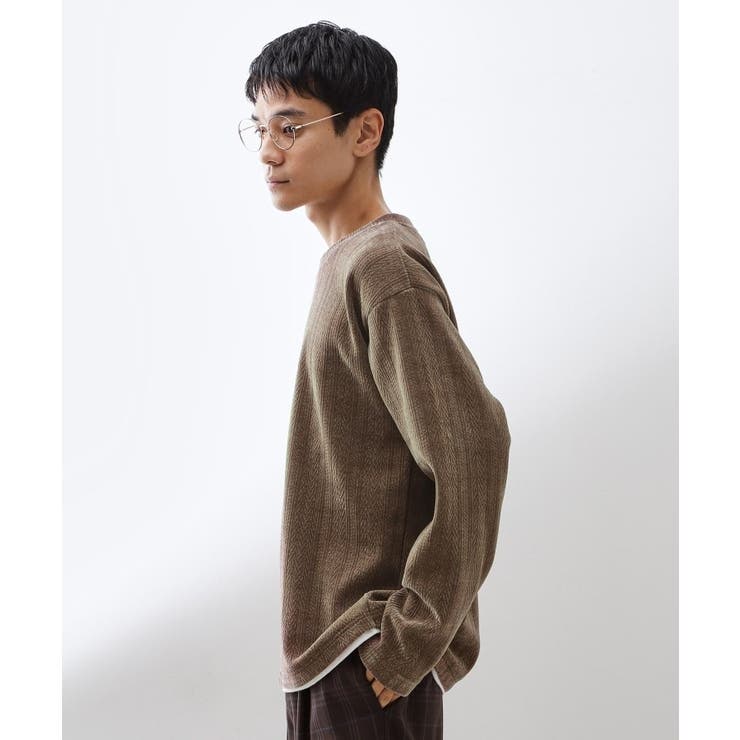 【心地良い、滑らかさ】レイヤード風ケーブル ニットソー 【洗濯機OK】 | THE SHOP TK | 詳細画像13 