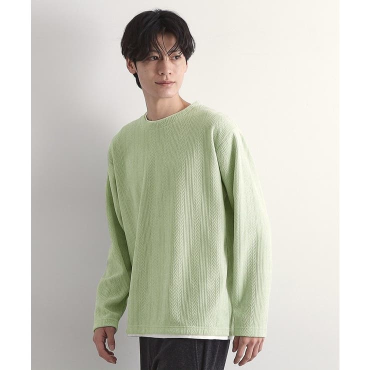 【心地良い、滑らかさ】レイヤード風ケーブル ニットソー 【洗濯機OK】 | THE SHOP TK | 詳細画像25 