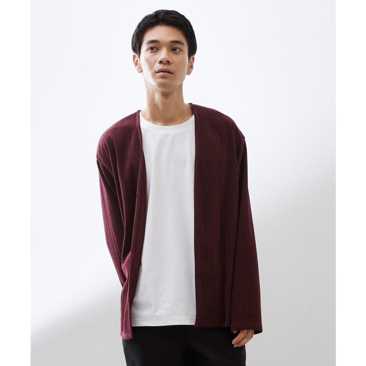 ボルドー(064) | モールニットカーディガン＋長袖Tシャツ 洗濯機OK 吸水速乾 | THE SHOP TK