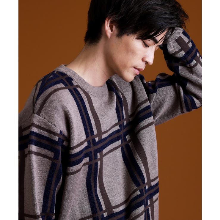 チェックジャカードニット【洗濯機OK】 | THE SHOP TK | 詳細画像1 