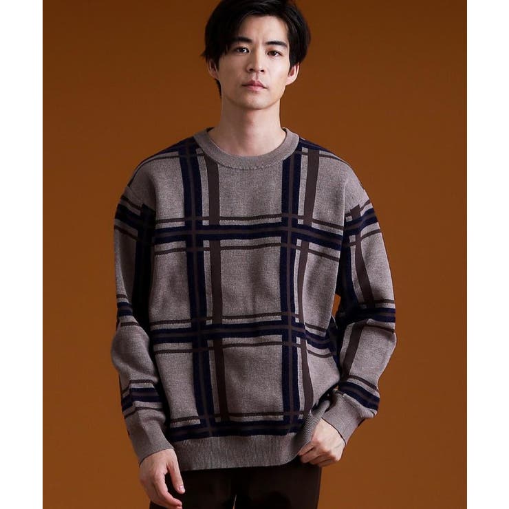 チェックジャカードニット【洗濯機OK】 | THE SHOP TK | 詳細画像3 