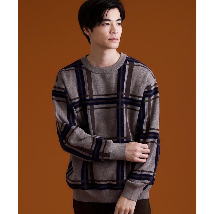 チェックジャカードニット【洗濯機OK】 | THE SHOP TK | 詳細画像4 