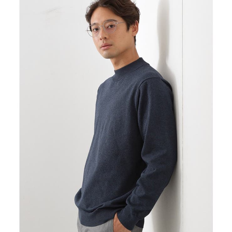 ネイビー(094) | 【冬のビジネスシーンに最適】モックネックニット | THE SHOP TK