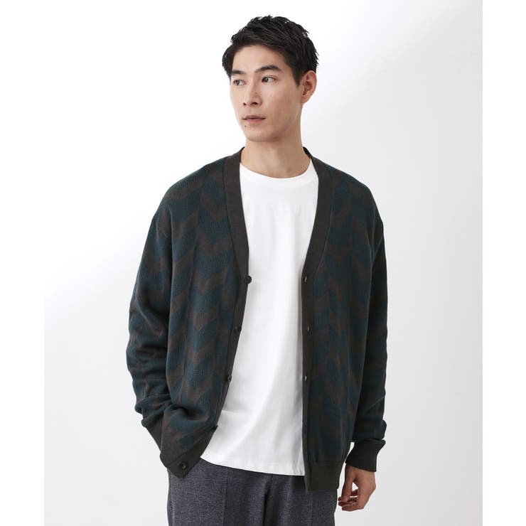 チャコールグレー(014) | ヘリンボンニットカーディガン | THE SHOP TK