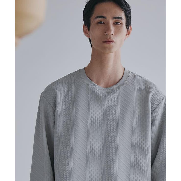 ライトグレー(011) | ふくれジャカードスウェット 洗濯機OK 6色展開 | THE SHOP TK