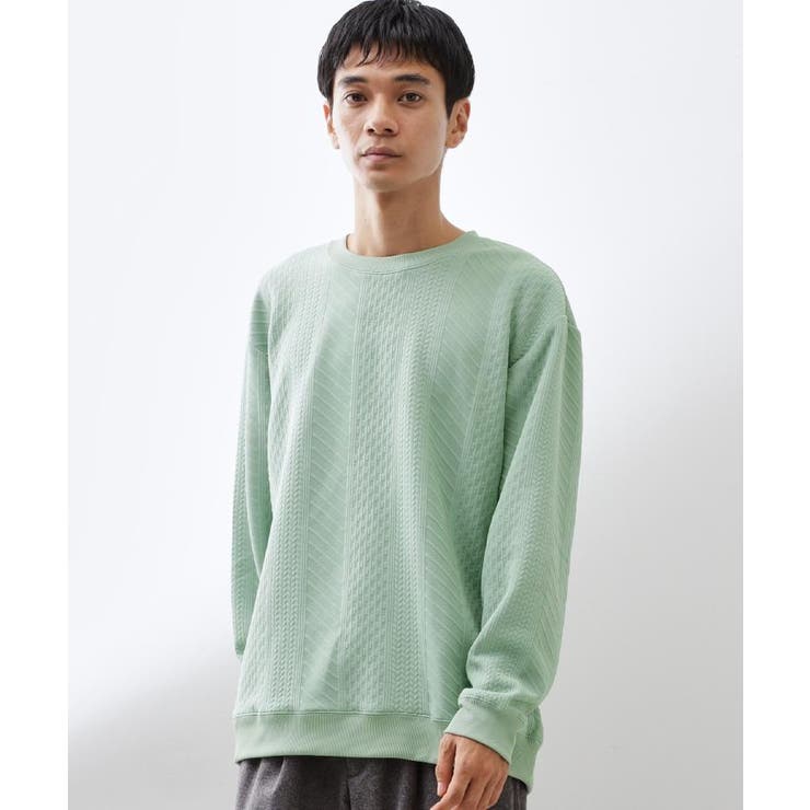ミントグリーン(021) | ふくれジャカードスウェット 洗濯機OK 6色展開 | THE SHOP TK