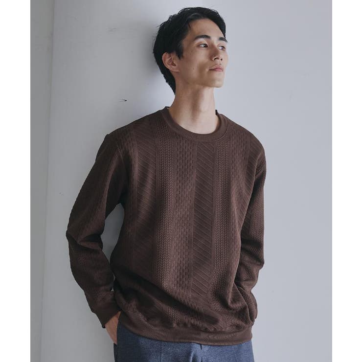 ブラウン(044) | ふくれジャカードスウェット 洗濯機OK 6色展開 | THE SHOP TK