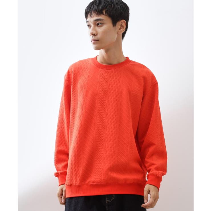オレンジ(067) | ふくれジャカードスウェット 洗濯機OK 6色展開 | THE SHOP TK