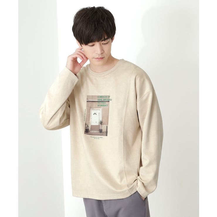 アイボリー(004) | スエード フォトプリントスウェット 【洗濯機OK】 | THE SHOP TK