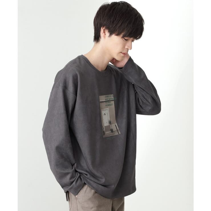 チャコールグレー(013) | スエード フォトプリントスウェット 【洗濯機OK】 | THE SHOP TK