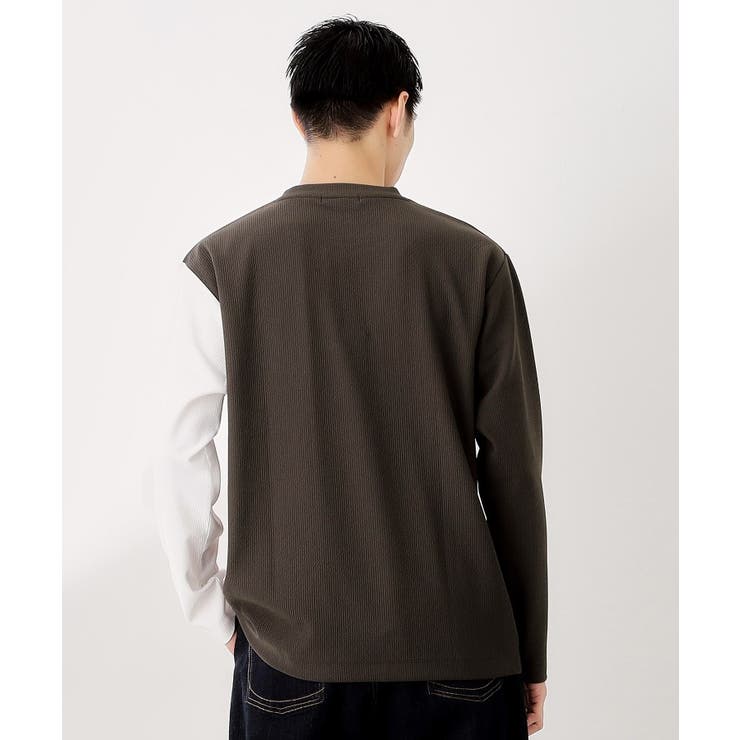 【一枚で着映える】パネルブロッキング長袖Tシャツ 【洗濯機OK】 | THE SHOP TK | 詳細画像6 