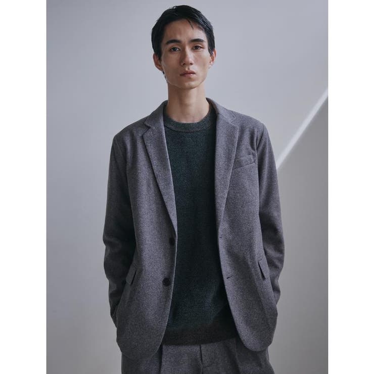 チャコールグレー(013) | ホームスパンジャージジャケット【セットアップ可/洗濯機OK】 | THE SHOP TK