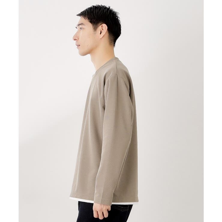 【一枚でコーディネートが完成！】レイヤード風クルーネック長袖Tシャツ 洗濯機OK | THE SHOP TK | 詳細画像5 