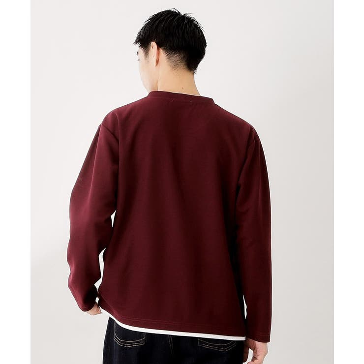 【一枚でコーディネートが完成！】レイヤード風クルーネック長袖Tシャツ 洗濯機OK | THE SHOP TK | 詳細画像10 