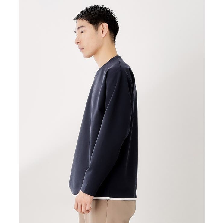【一枚でコーディネートが完成！】レイヤード風クルーネック長袖Tシャツ 洗濯機OK | THE SHOP TK | 詳細画像13 