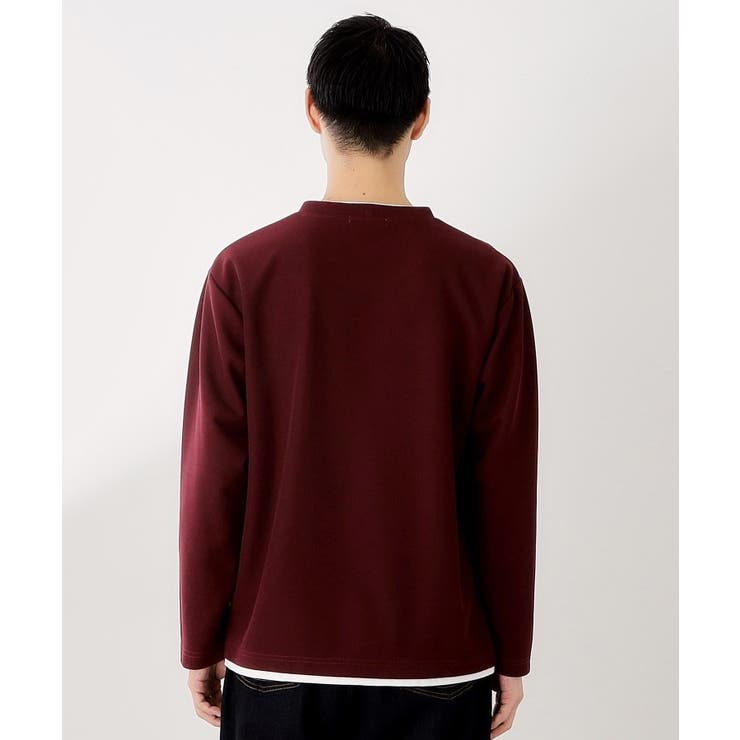【一枚でコーディネートが完成！】レイヤード風クルーネック長袖Tシャツ 洗濯機OK | THE SHOP TK | 詳細画像19 