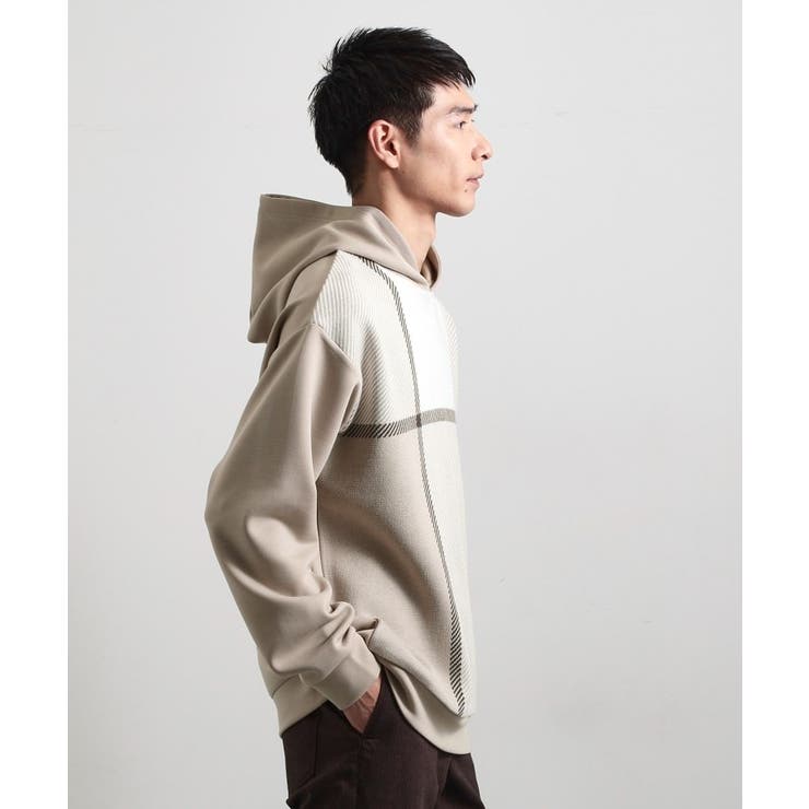 【大人の休日スタイルにはこれ！】フロントチェック柄ニットパーカ 洗濯機OK | THE SHOP TK | 詳細画像5 