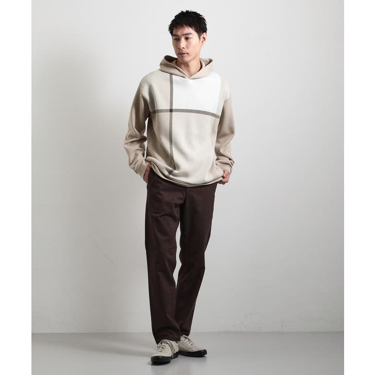 【大人の休日スタイルにはこれ！】フロントチェック柄ニットパーカ 洗濯機OK | THE SHOP TK | 詳細画像7 