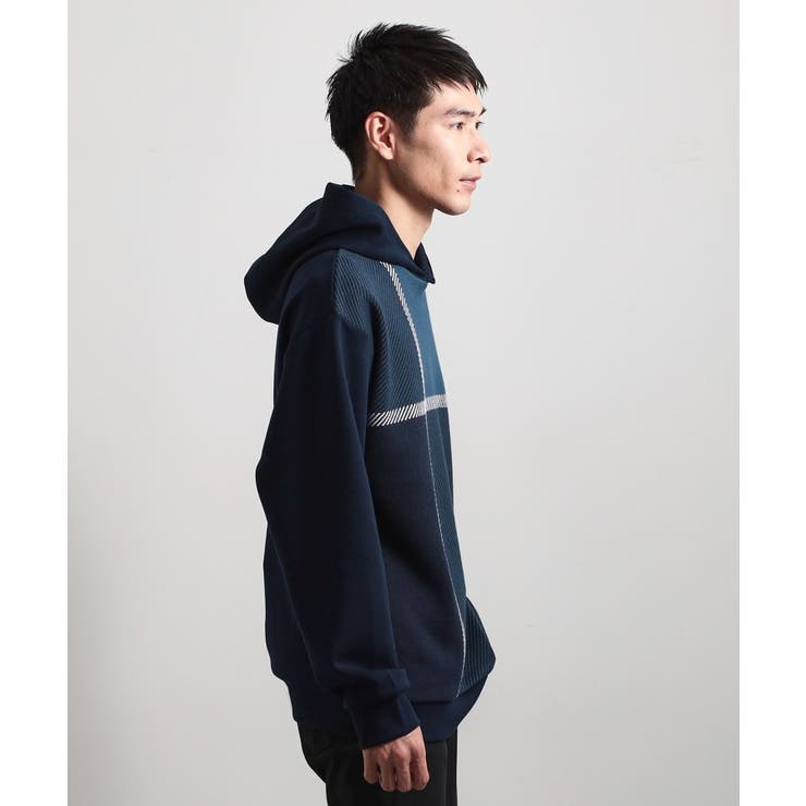 【大人の休日スタイルにはこれ！】フロントチェック柄ニットパーカ 洗濯機OK | THE SHOP TK | 詳細画像9 