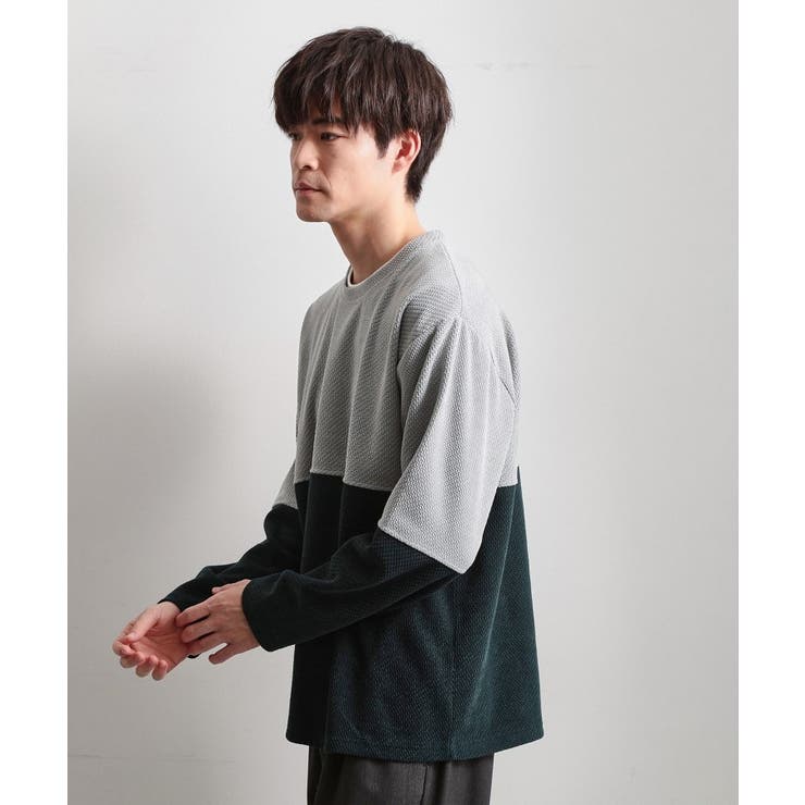 バイカラー モール風長袖Tシャツ | THE SHOP TK | 詳細画像1 