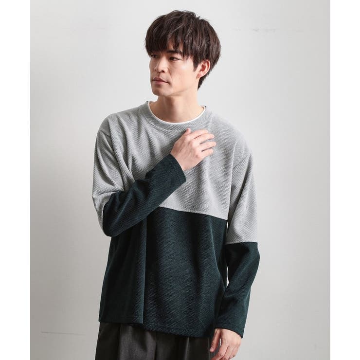 ライトグレー(511) | バイカラー モール風長袖Tシャツ | THE SHOP TK