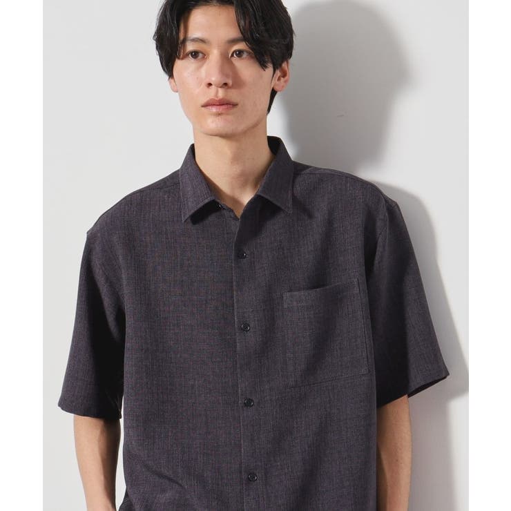 チャコールグレー(014) | リネンライク半袖シャツ セットアップ可 | THE SHOP TK