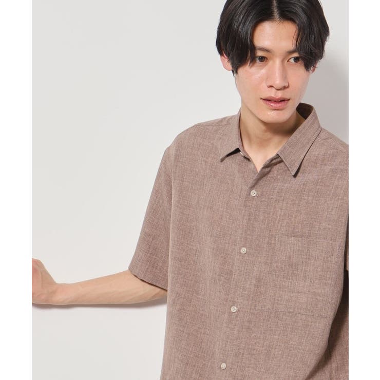 ベージュ(052) | リネンライク半袖シャツ セットアップ可 | THE SHOP TK