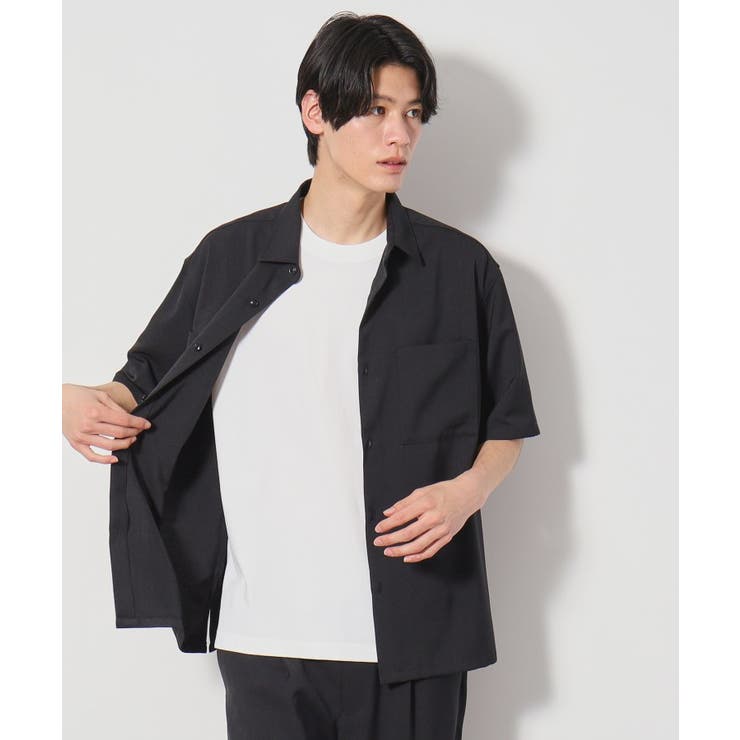 ブラック(019) | ドライポリ半袖シャツ セットアップ可/吸水速乾/軽量 | THE SHOP TK