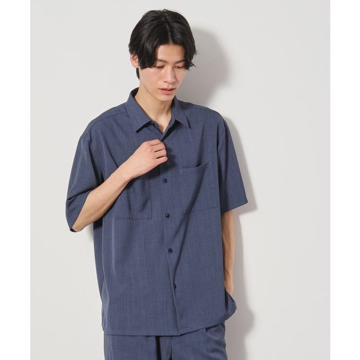 ブルー(092) | ドライポリ半袖シャツ セットアップ可/吸水速乾/軽量 | THE SHOP TK