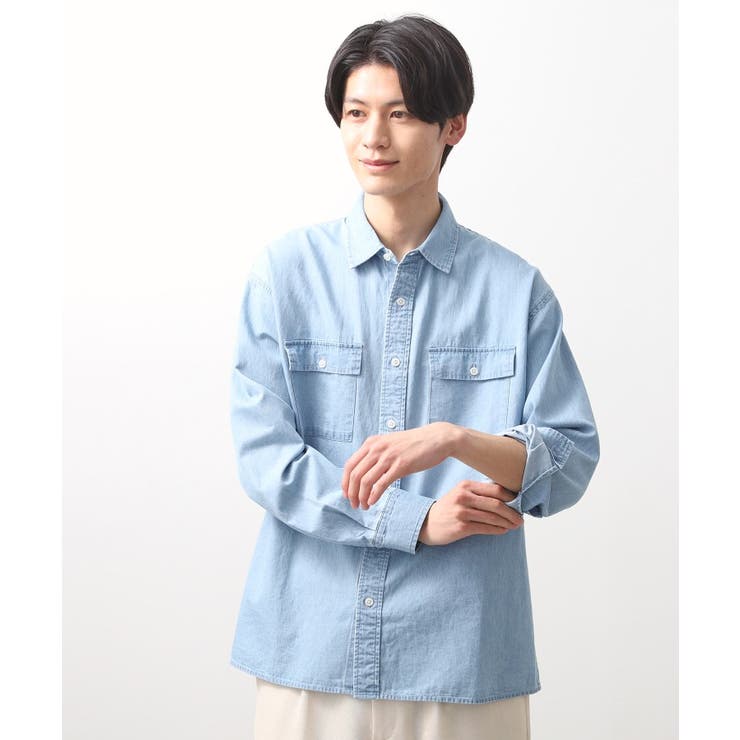 リネンブレンドデニムシャツ | THE SHOP TK | 詳細画像5 