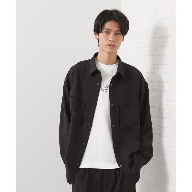 ブラック(019) | ダブルポケットシャツ【セットアップ可/洗濯機OK】 | THE SHOP TK
