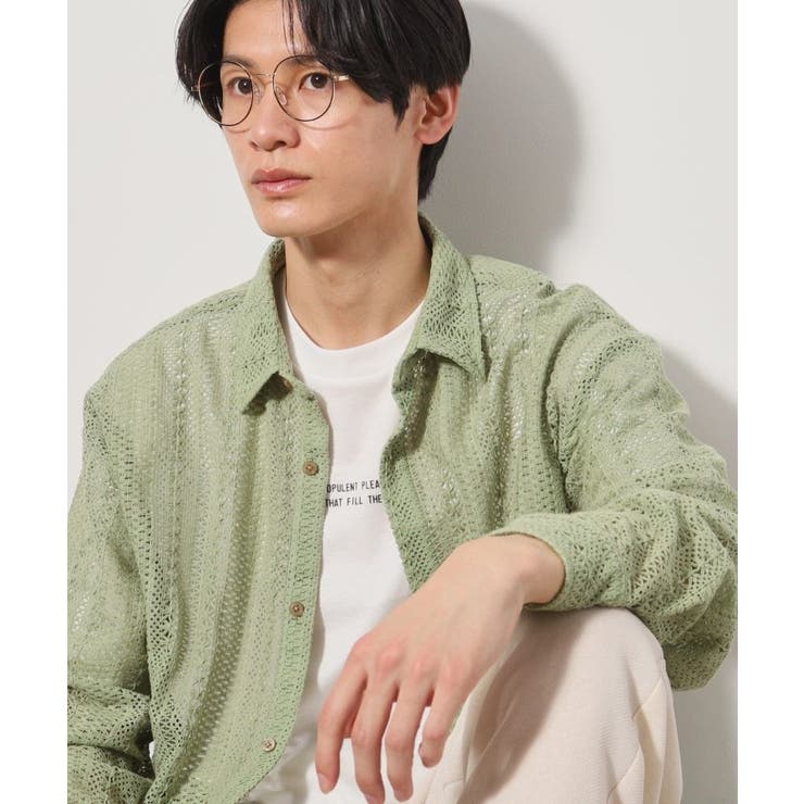 グリーン(025) | レースシャツアンサンブル長袖シャツ・半袖Tシャツセットアイテム | THE SHOP TK