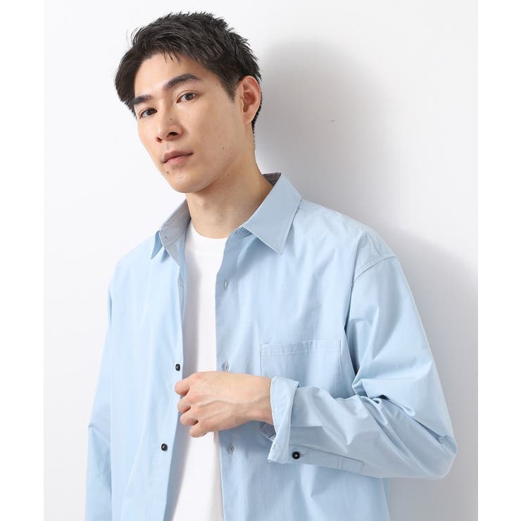 サックスブルー(090) | CAVEブロードシャツ【吸水速乾/イージーケア/アンチピリング/洗濯機OK】 | THE SHOP TK