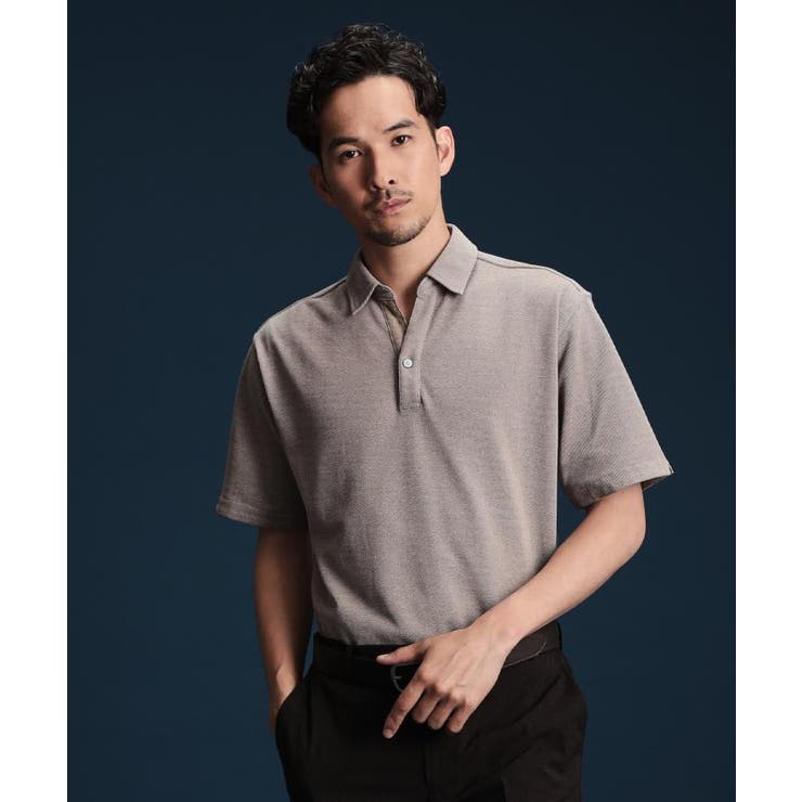 ブラウン(043) | シャンブレーカノコスキッパーポロシャツ | THE SHOP TK