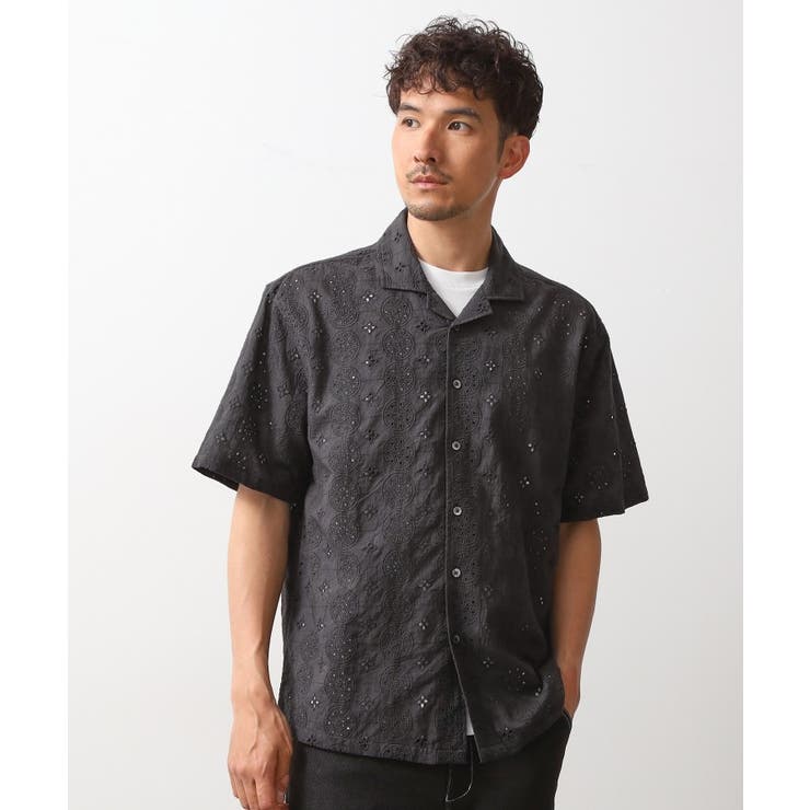 チャコールグレー(014) | インド刺繍半袖シャツ 【親子リンク/洗濯機OK】 | THE SHOP TK