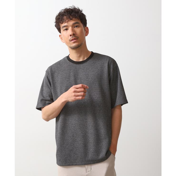 ブラック(019) | カットジャカード半袖Tシャツ | THE SHOP TK