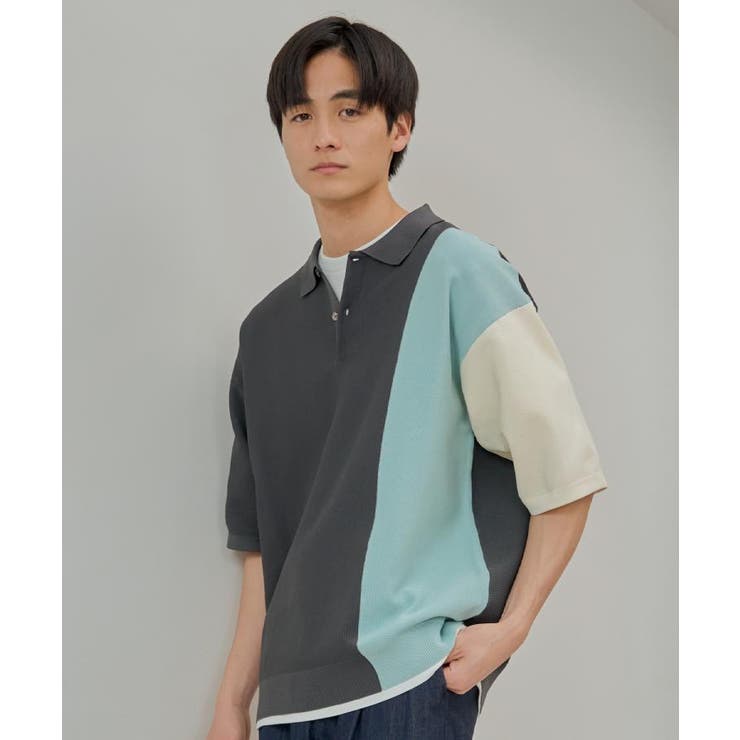 パネルニットポロシャツ | THE SHOP TK | 詳細画像7 